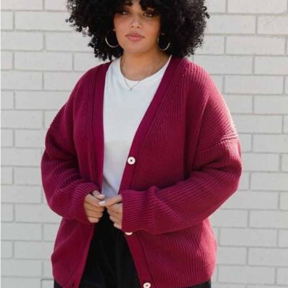 Women's Tradlands Shelter Cardigan in Burgundy